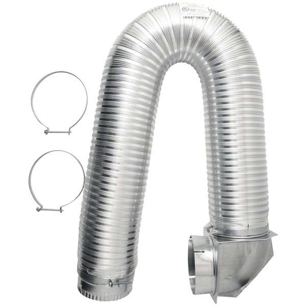 Builders Best UL Transition-Duct 4" x 8 ft. Single-Elbow Kit 111718 - main